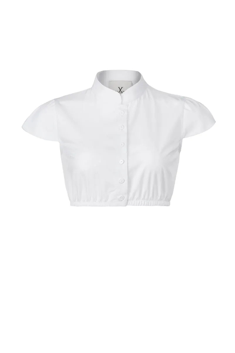 DIRNDLBLUSE JANINA STEHKRAGEN WEISS