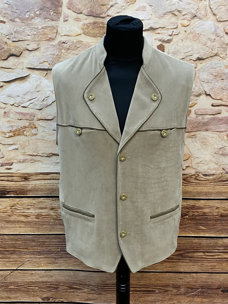 Vintage Trachtenweste Beige Gr. 50