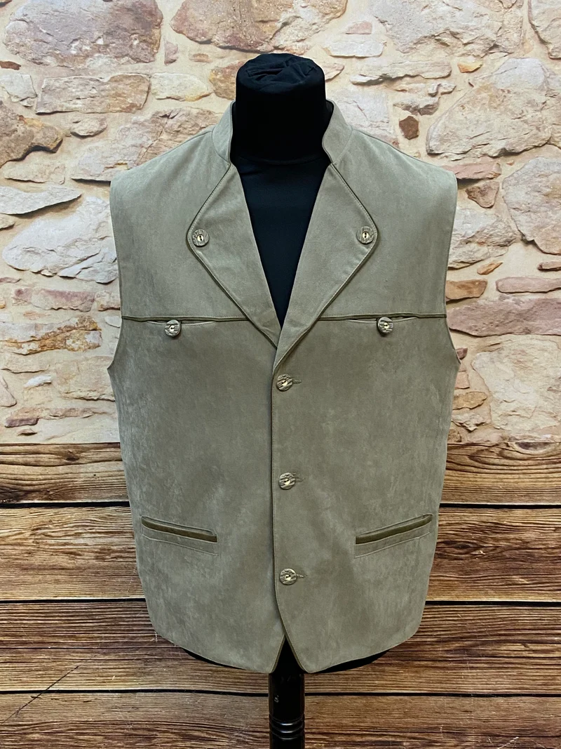 Vintage Trachtenweste Herren Gr. M / 48 Beige