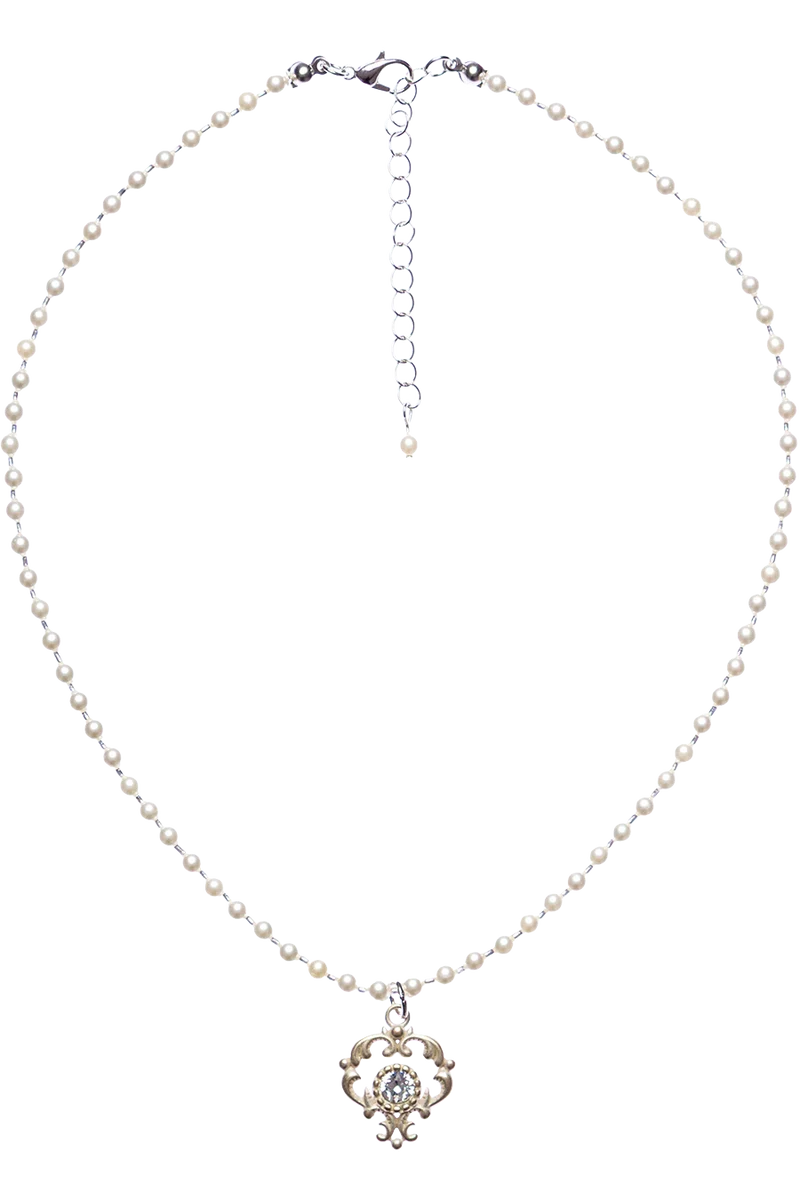 Damen Perlenkette mit Strassstein