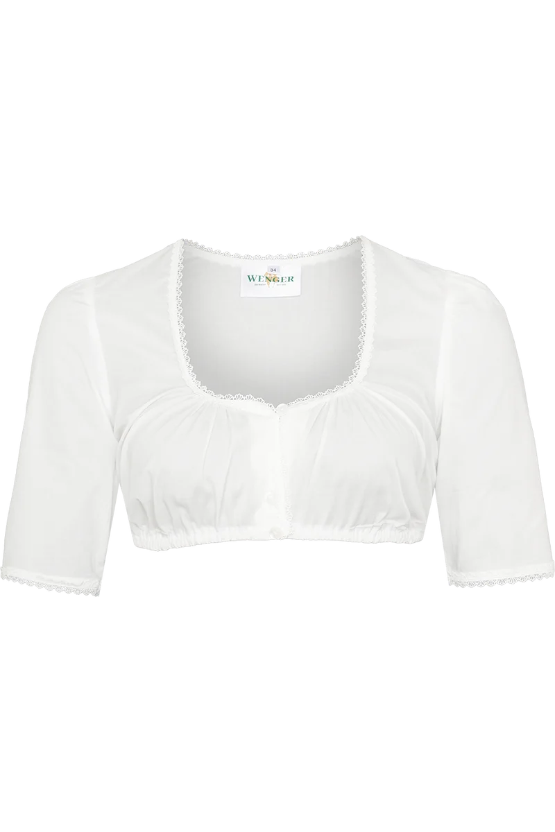 Dirndlbluse elastisch mit Herzausschnitt