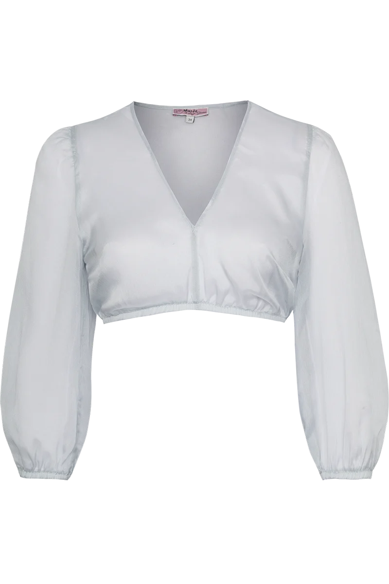 Dirndlbluse transparent mit V-Ausschnitt