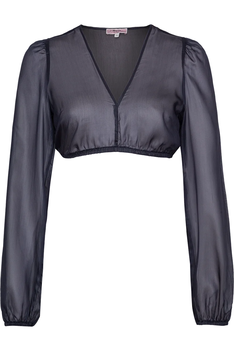 Dirndlbluse transparent Langarm