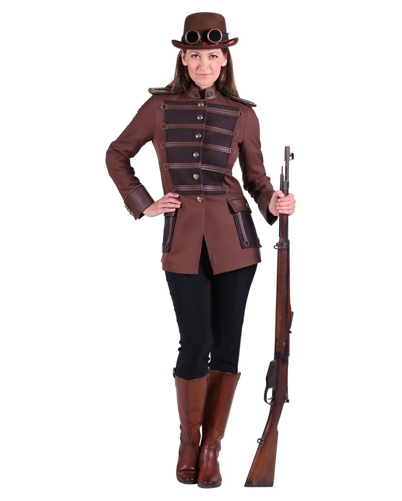 Steampunk Damenjacke braun