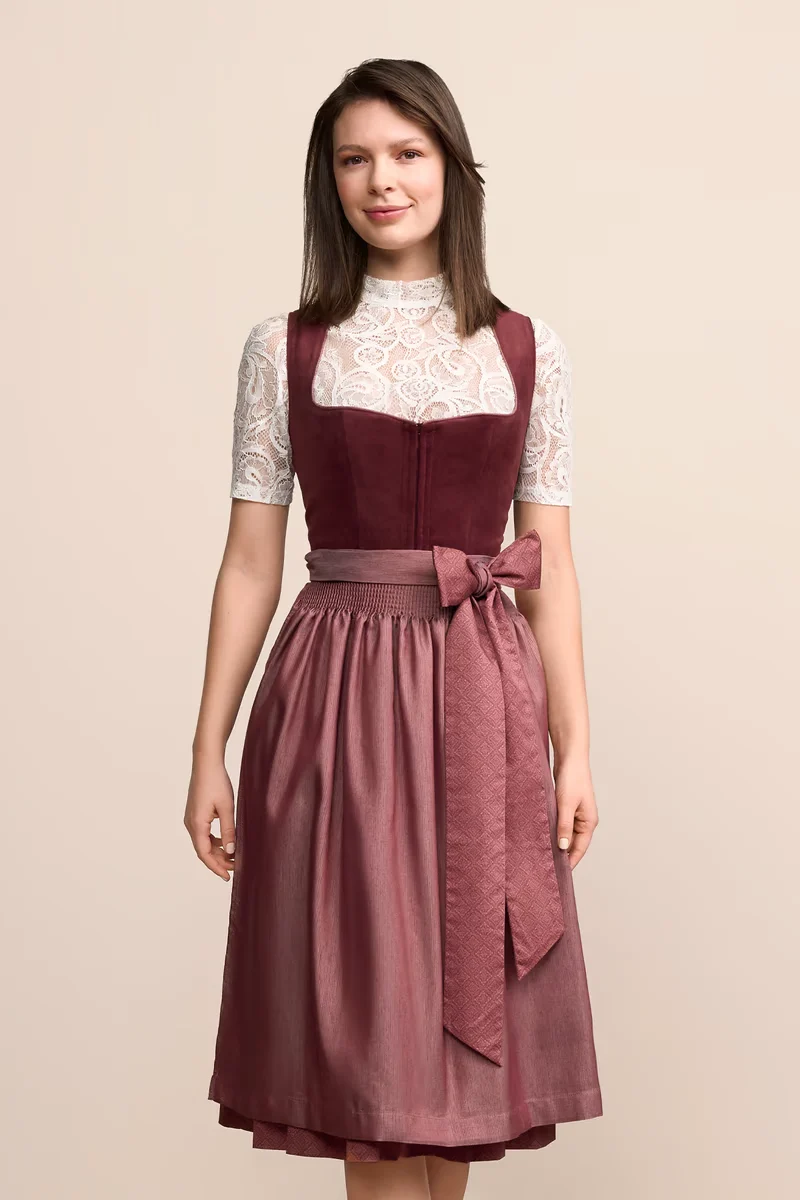 Kruger Long Dirndl 2pcs. 70cm "Veralyn" red