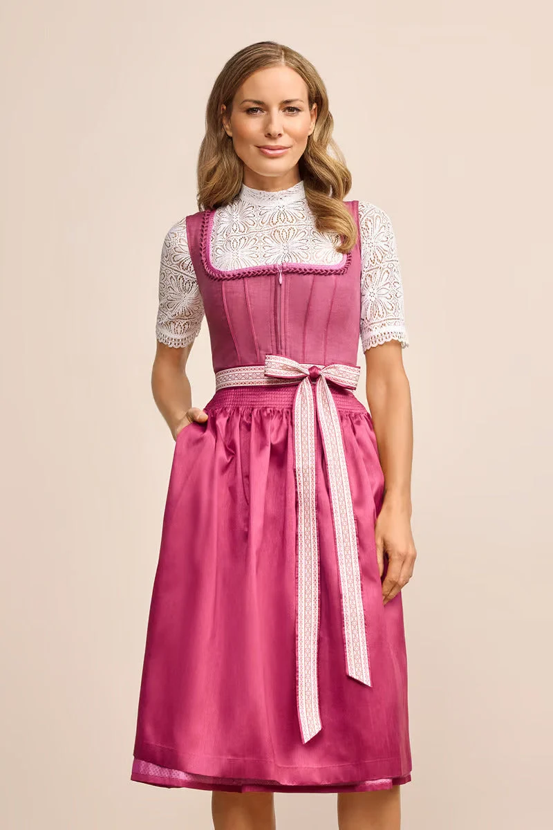 Kruger Long Dirndl 2pcs. 70cm "Vianne" pink