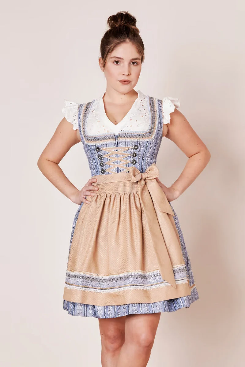 Kruger Mini Dirndl 2pcs. 50cm "Eike" blue (34)