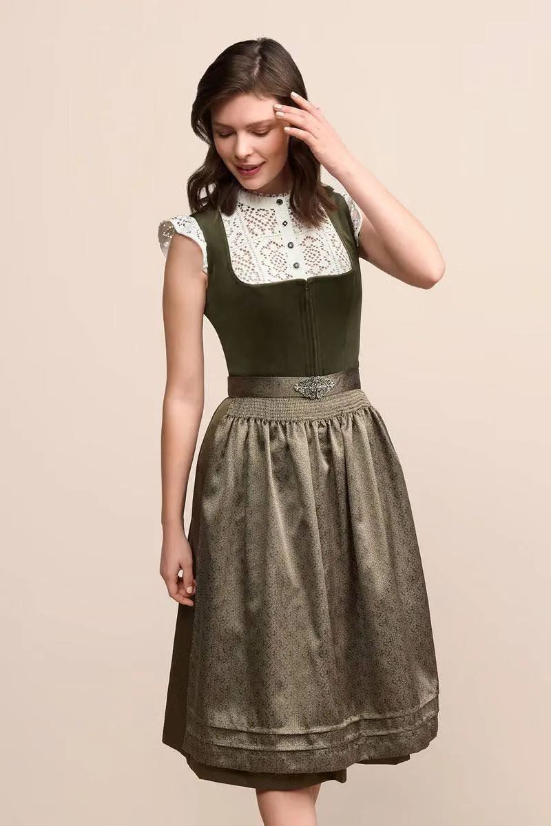 Kruger Long Dirndl 2pcs. 70cm "Aurela" green (34)