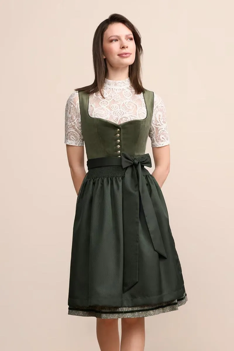 Kruger Midi Dirndl 2pcs. 60cm "Iny" green