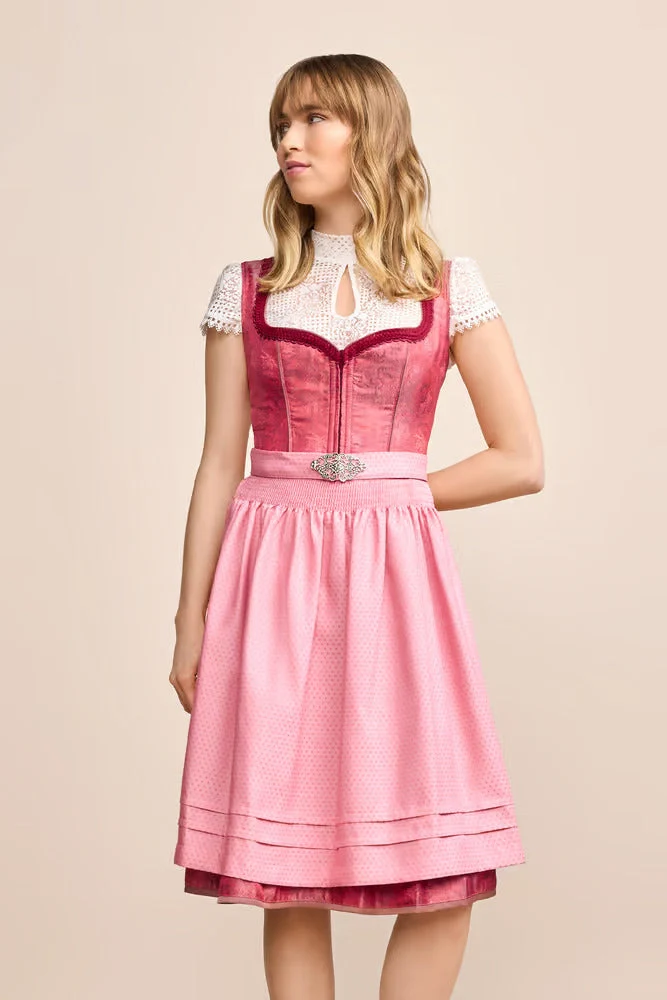 Kruger Midi Dirndl 2pcs. 60cm "Fynia" red (46)