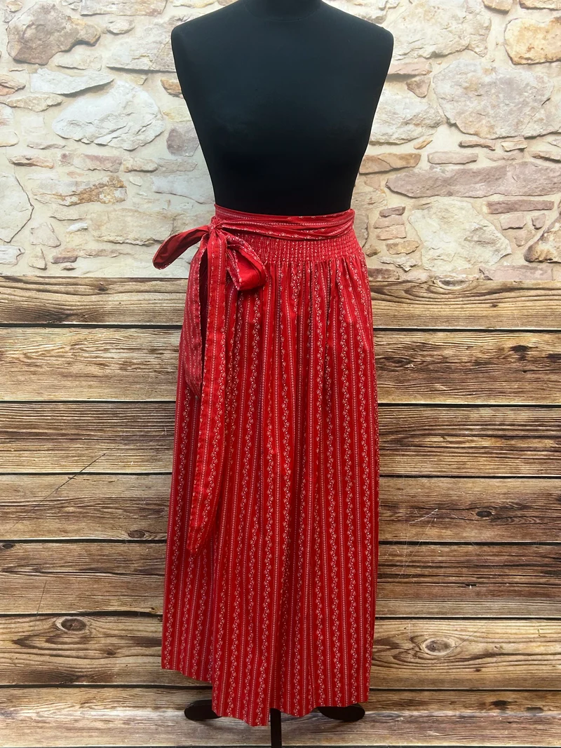 Vintage Dirndlschürze rot - lang