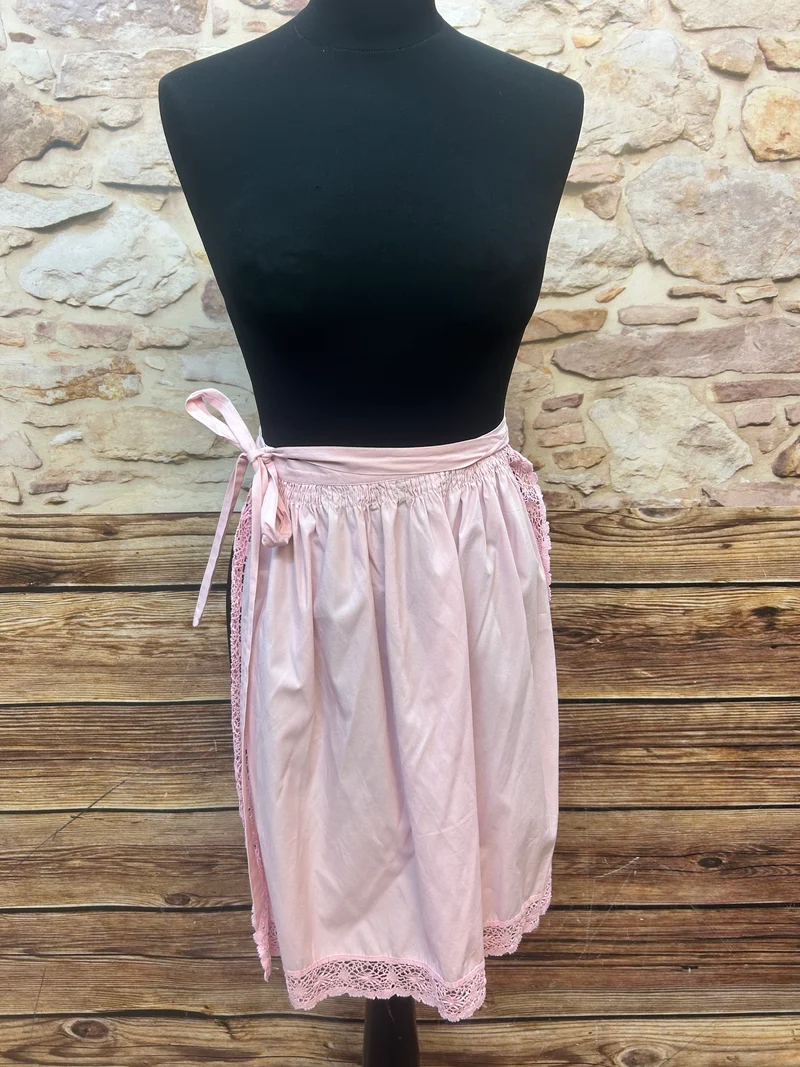 Vintage Dirndlschürze rosa - kurz