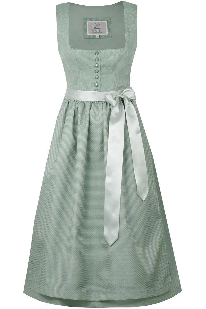 Midi-Dirndl mit eckigem Ausschnitt und Leomuster