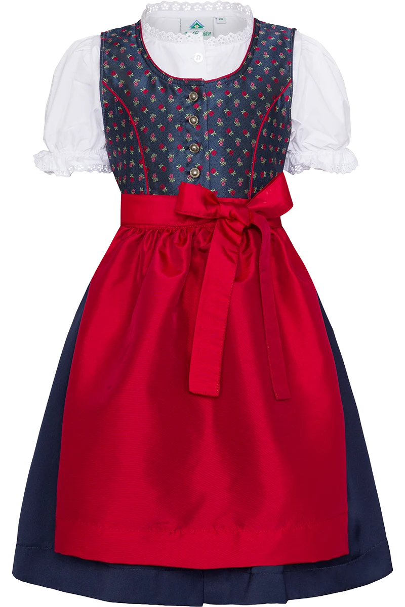 Kinderdirndl mit Blumenmuster und Bluse