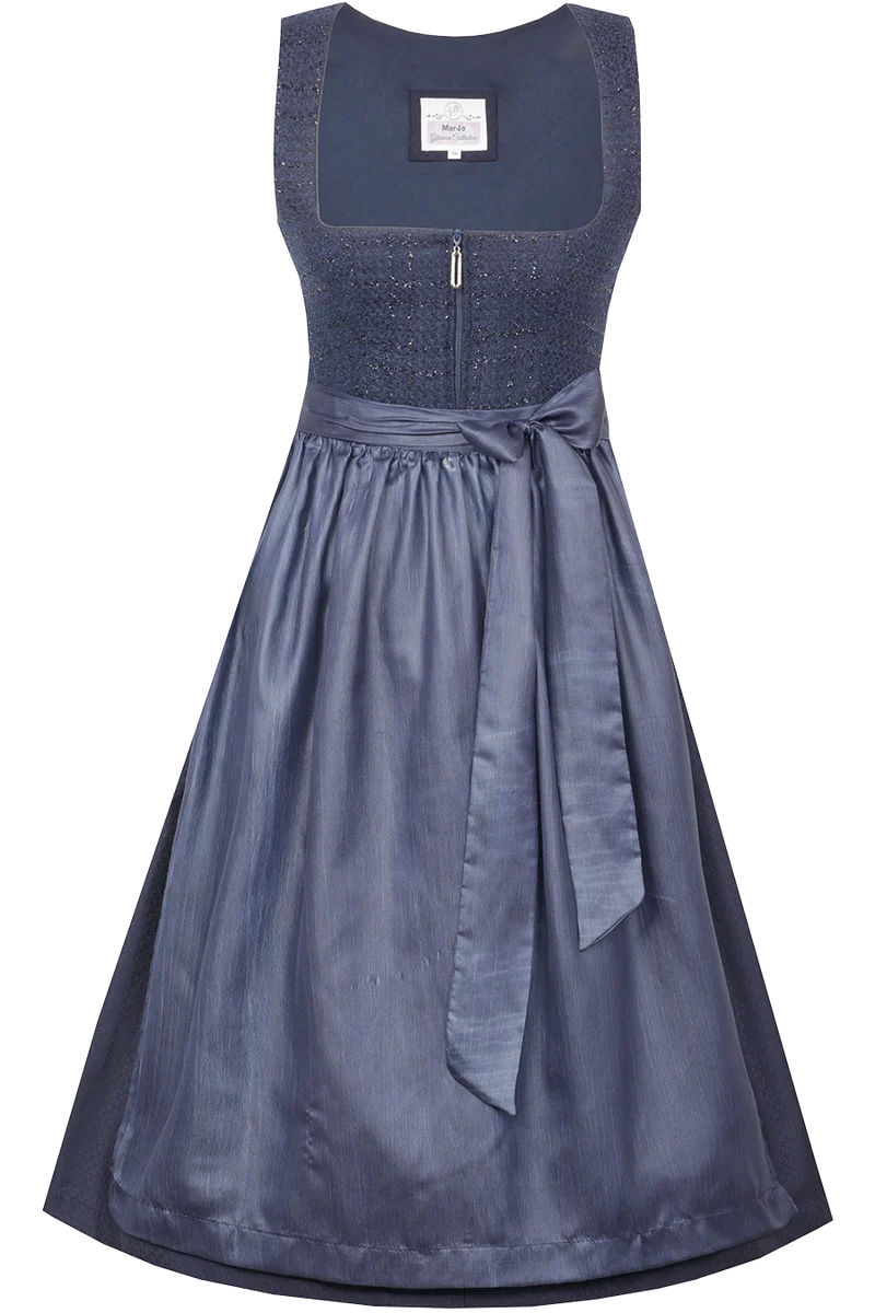 Midi-Dirndl im edlen Bouclé-Look - nachtblau