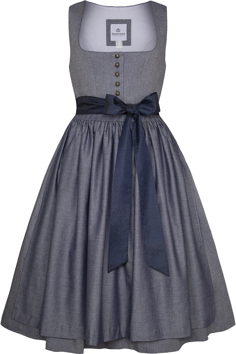 Midi-Dirndl mit eckigem Ausschnitt