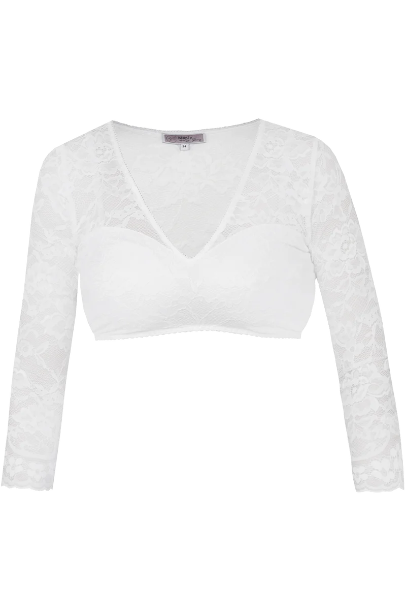 Dirndlbluse aus transparenter Spitze mit 3/4-Arm