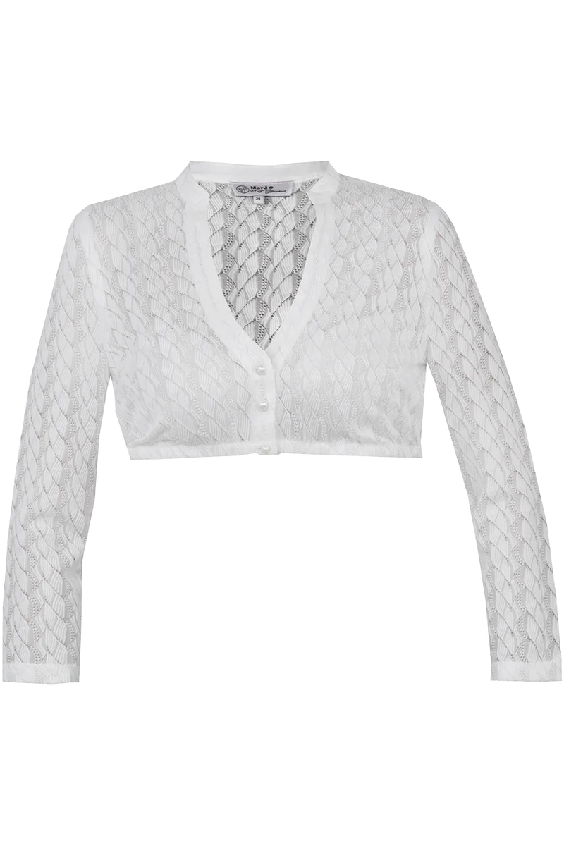 Dirndlbluse mit 3/4-Arm und V-Ausschnitt