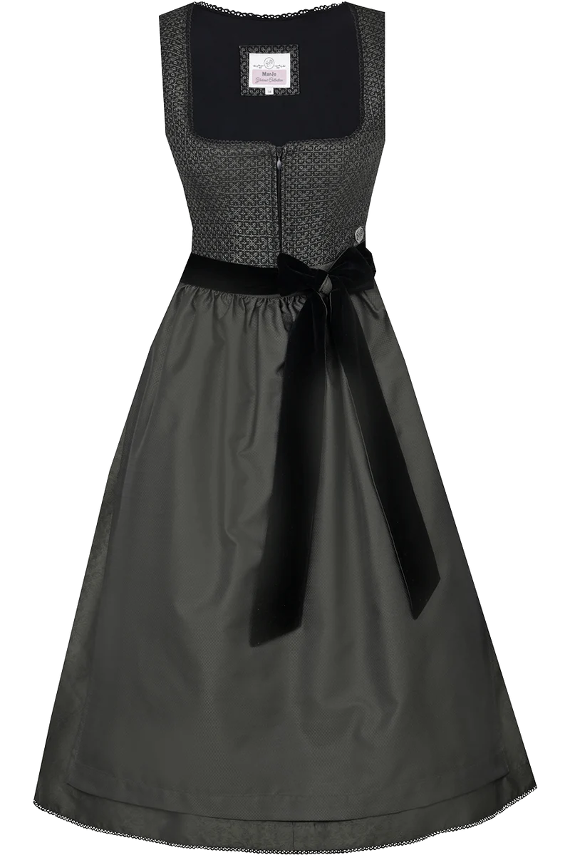 Midi-Dirndl mit Mieder in Bouclé-Optik