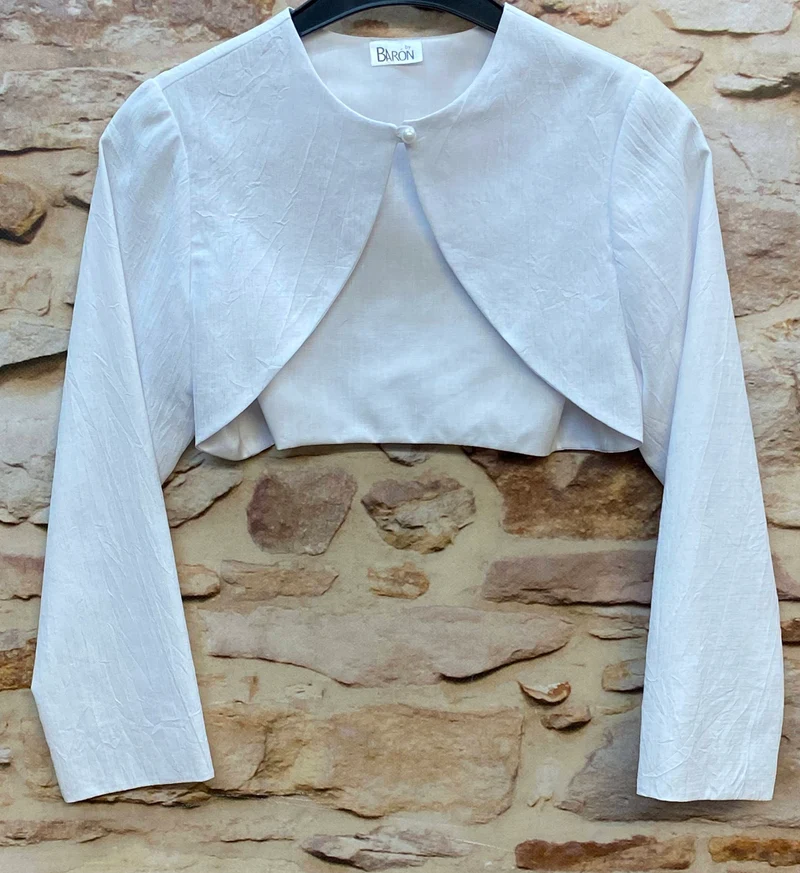 Kommunionjacke Mädchen weiß Gr. 134 – festliche Jacke