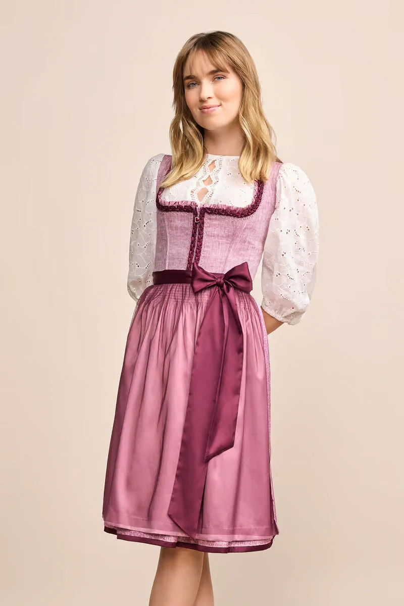 Kruger Midi Dirndl 2pcs. 60cm "Maryanne" red (46)