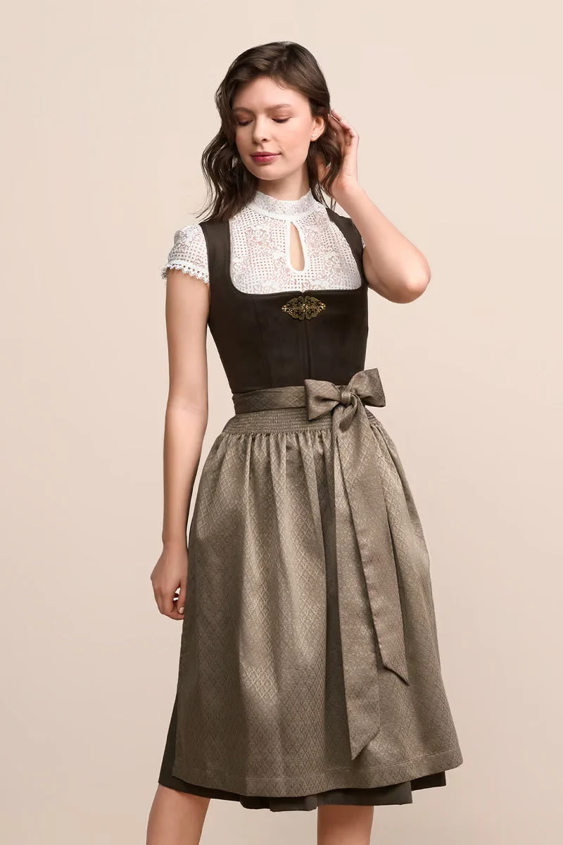 Kruger Long Dirndl 2pcs. 70cm "Cari" brown