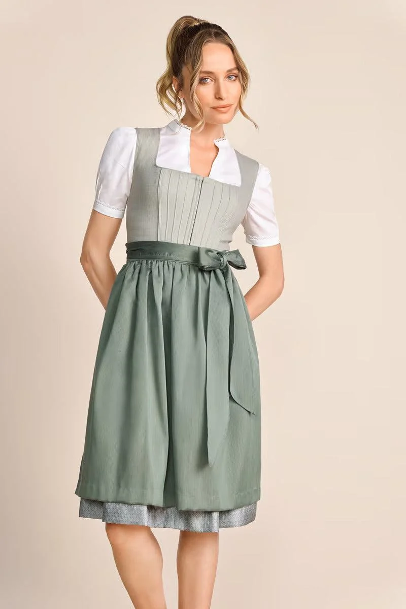 Kruger Midi Dirndl 2pcs. 60cm "Margit" green (40)