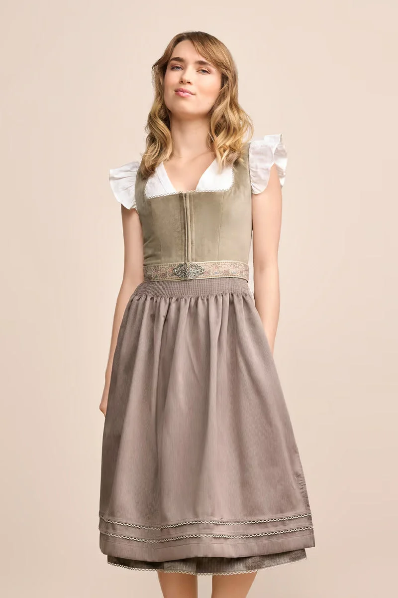 Kruger Long Dirndl 2pcs. 70cm "Fea" beige