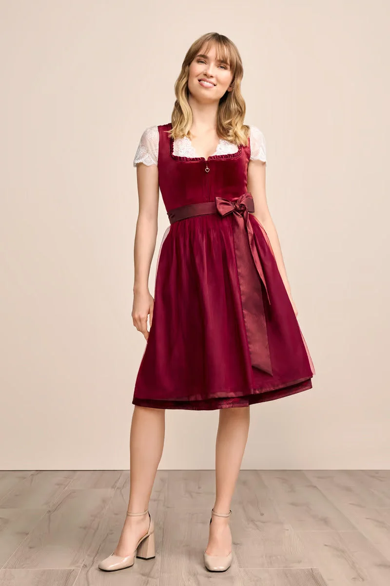 Kruger Midi Dirndl 2pcs. 60cm "Joelina" red (40,46)