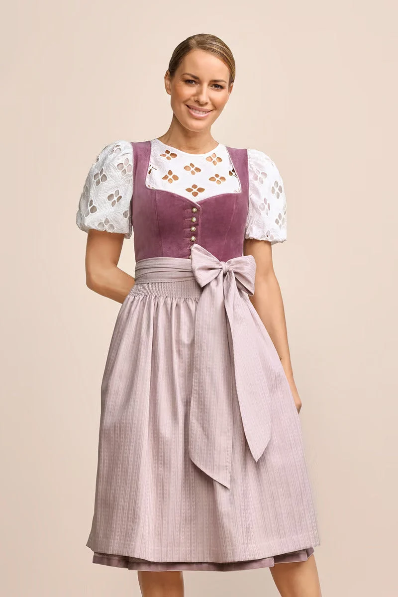 Kruger Long Dirndl 2pcs. 70cm "Dinah" purple