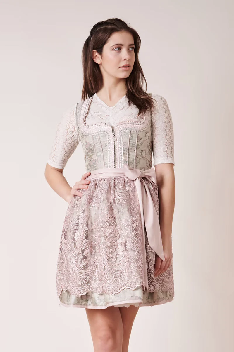 Kruger Mini Dirndl 2pcs. 50cm "Roxana" green (size 40)