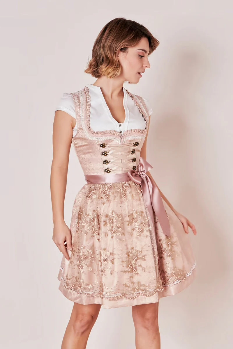 Kruger Mini Dirndl 2pcs. 50cm "Kailia" pink