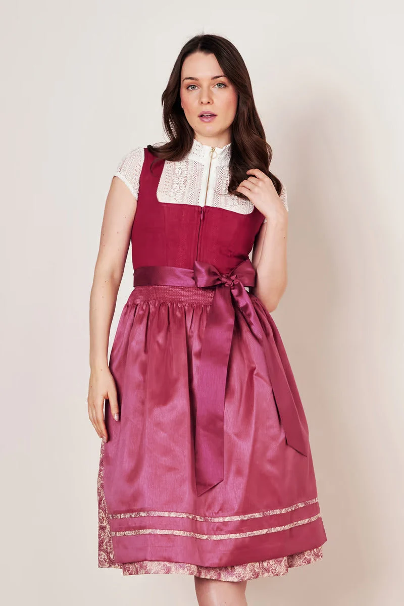 Kruger Long Dirndl 2pcs. 70cm "Flaminia" red