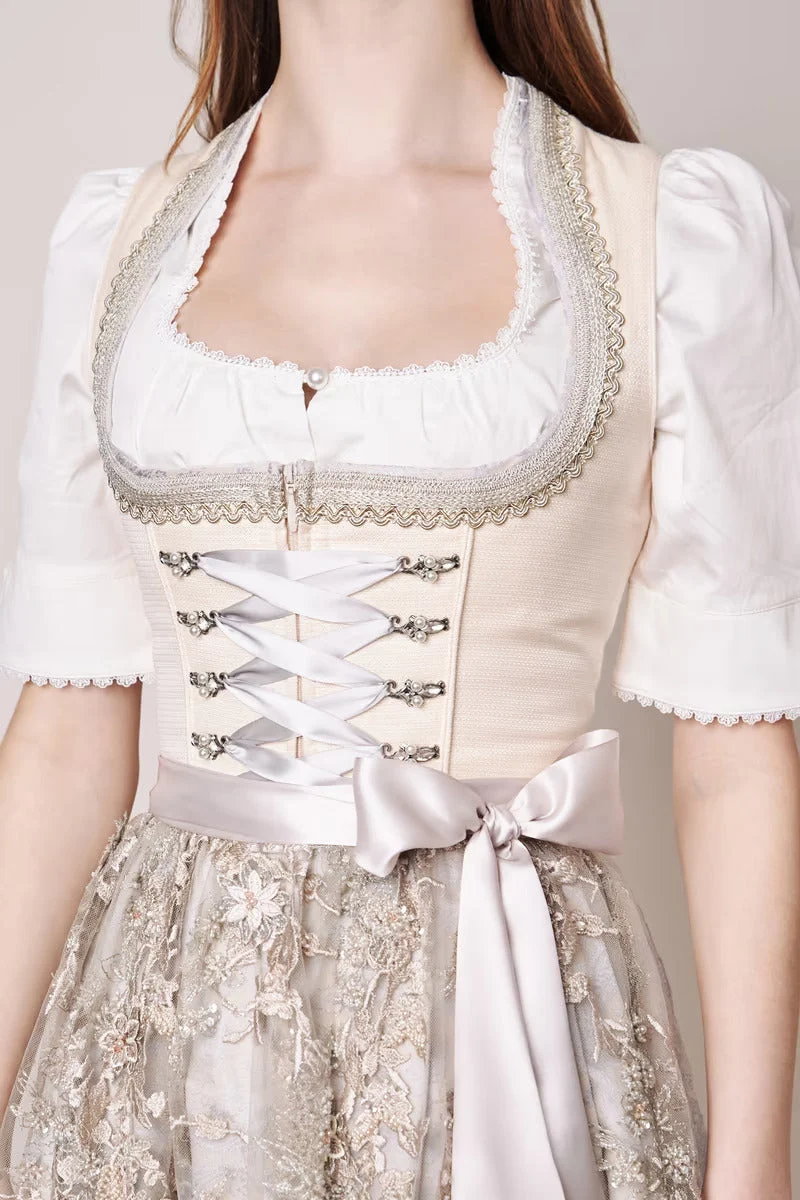 Kruger Long Dirndl 2pcs. 70cm "Monique" beige (36)