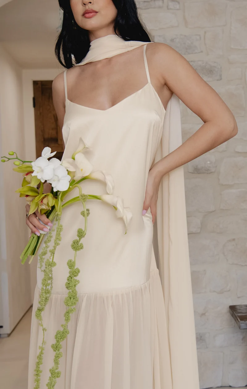 Dalia Maxi Dress ~ Buttercream Luxe Satin