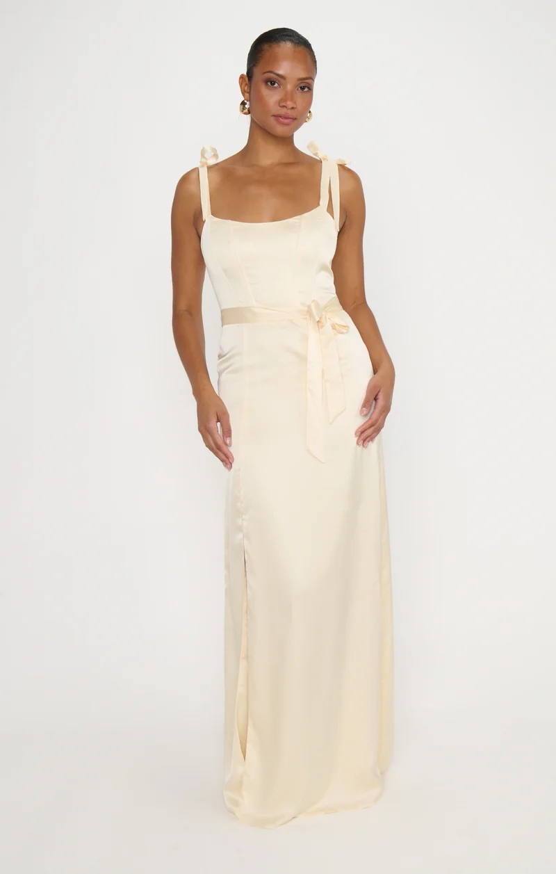 Willow Maxi Dress ~ Buttercream Luxe Satin