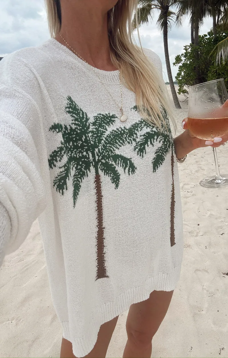 Woodsy Sweater ~ Palm Tree Graphic Knit