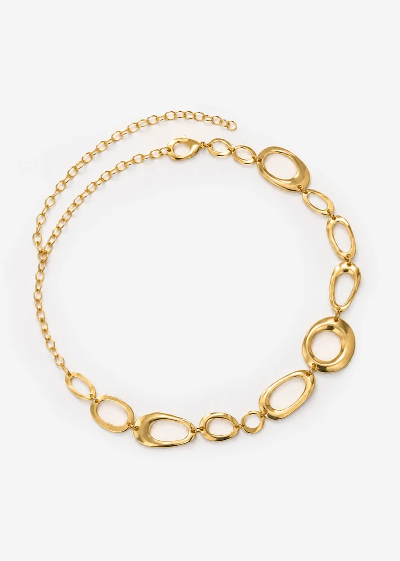 Kettengürtel mit ovalen Ringen - gold