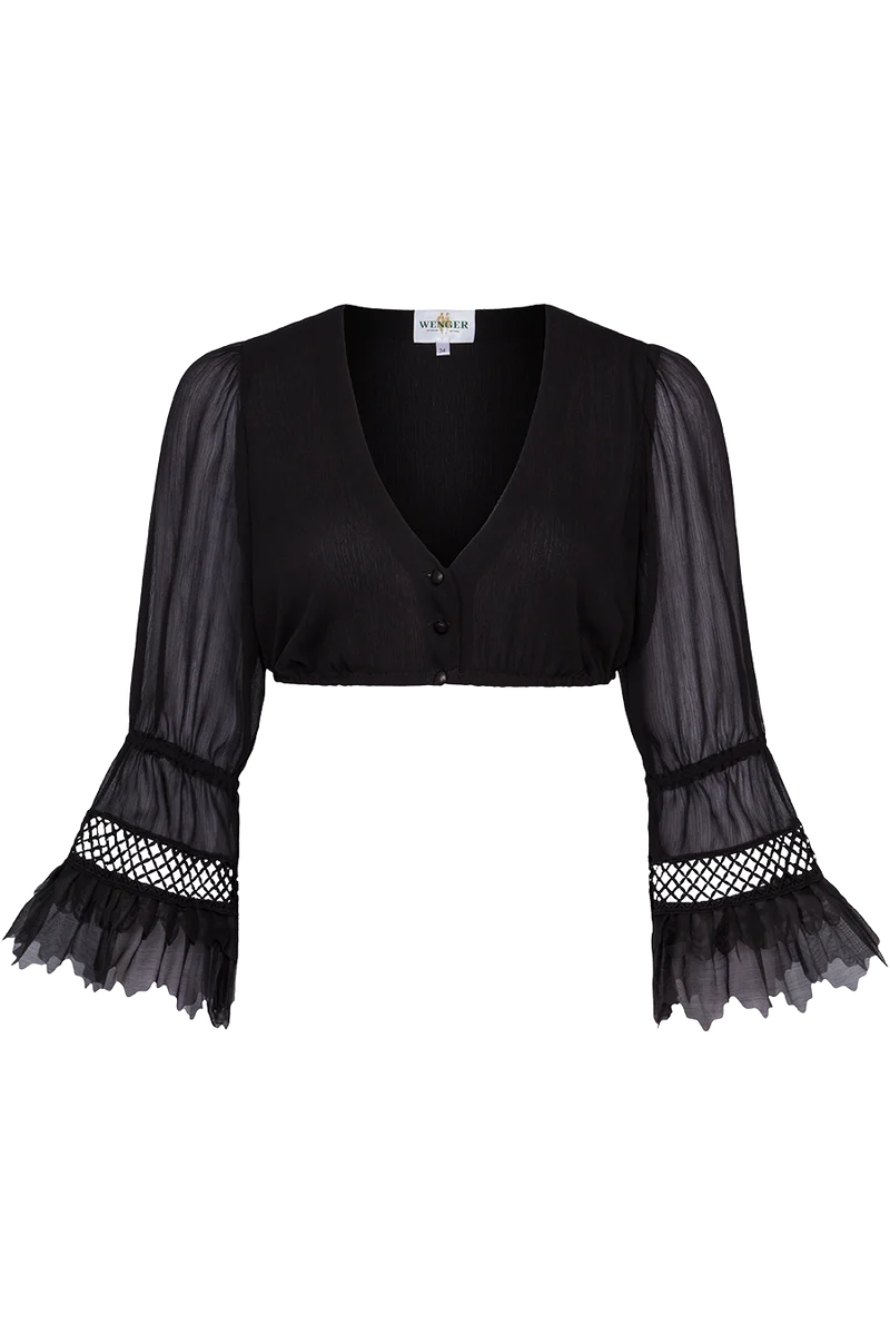 Dirndlbluse mit extravaganten 3/4-Ärmeln