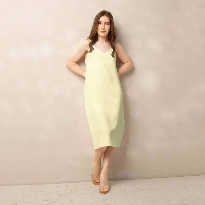 Sunny Elegance and Effortless Style – The Light Yellow Slip Dress