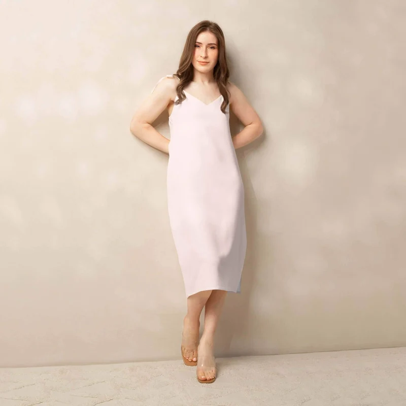 Soft Sophistication – A Light-Toned Slip Dress That Charms