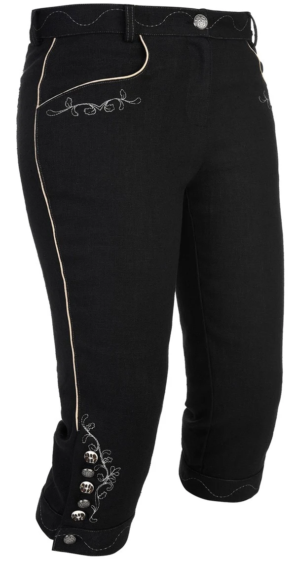 Leinenhose Recke mit Lederhosenoptik