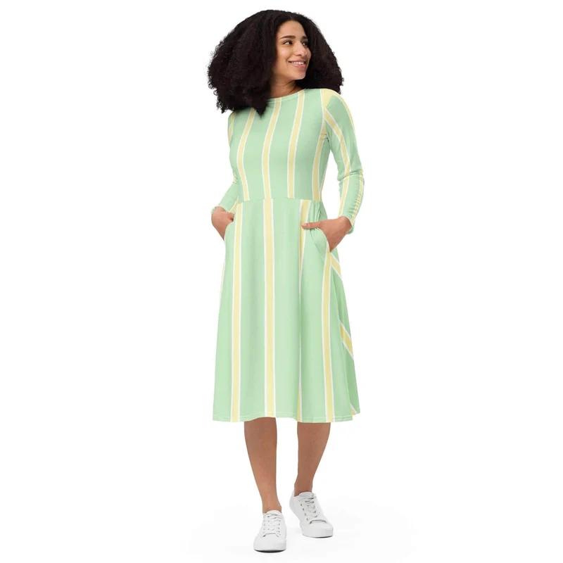 Summer Striped Dress with Long Sleeves – Your New Favorite for Sunny Days!