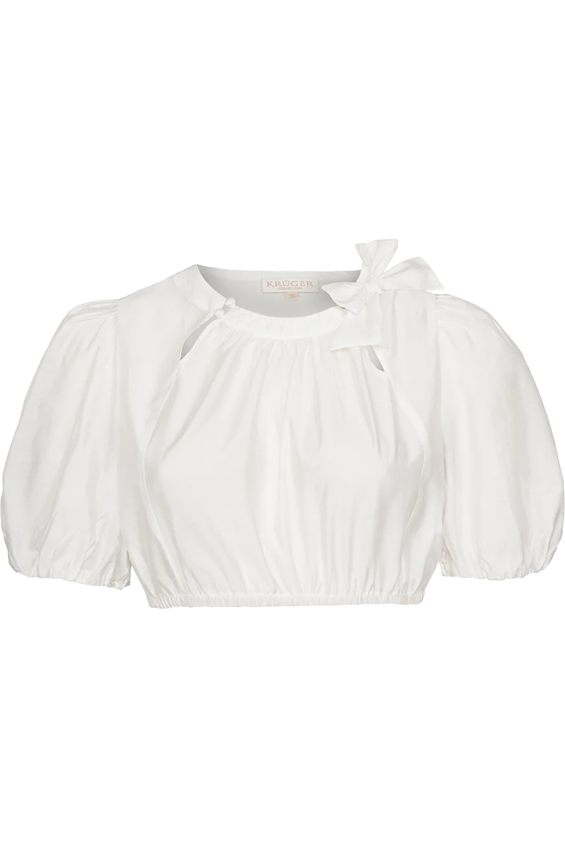 Dirndlbluse mit Schleife und Puffärmeln