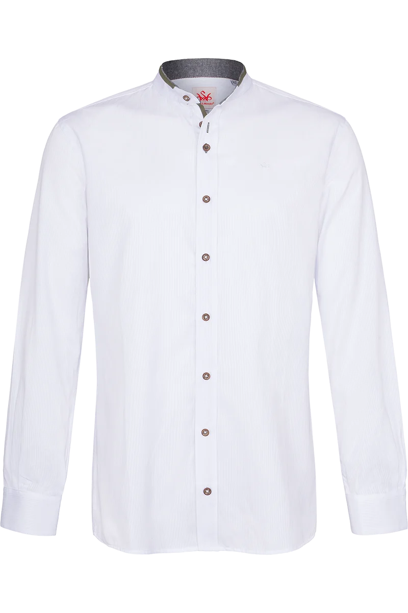 Herren Stehkragenhemd Slim Fit gestreift