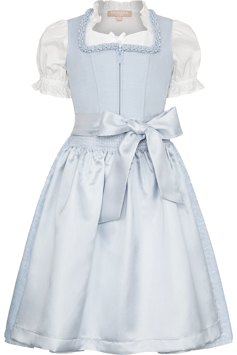 Kinderdirndl Leinenmix Froschgoscherlrüsche mit Dirndlbluse