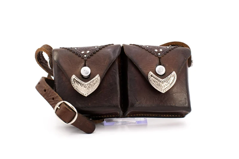 Sima Austrian Leather & Canvas Field Shoulder Bag with Mechanical Carabiner Snap