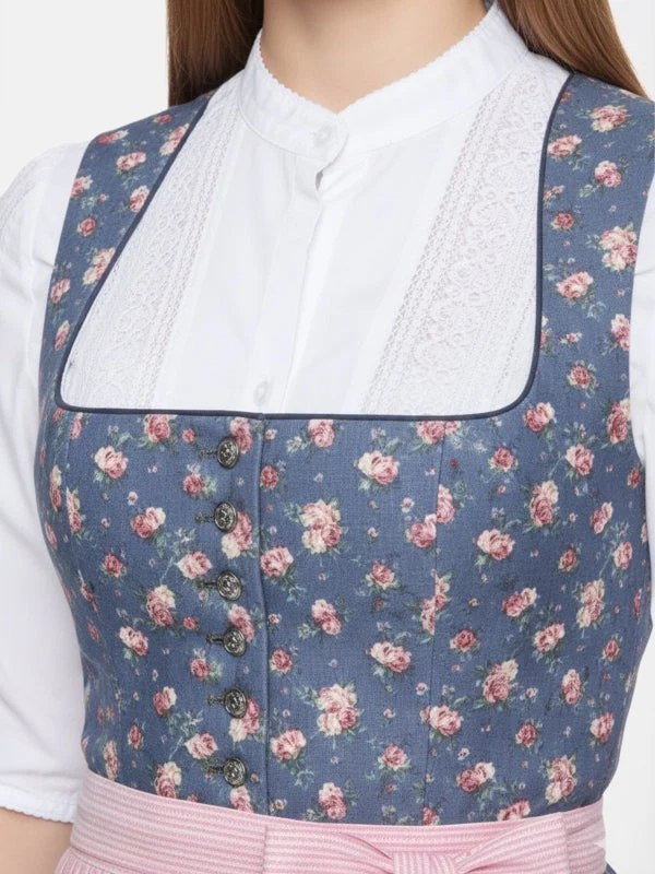 Berwin Lace Trim Dirndl Blouse 3/4 Sleeve "Ines" white