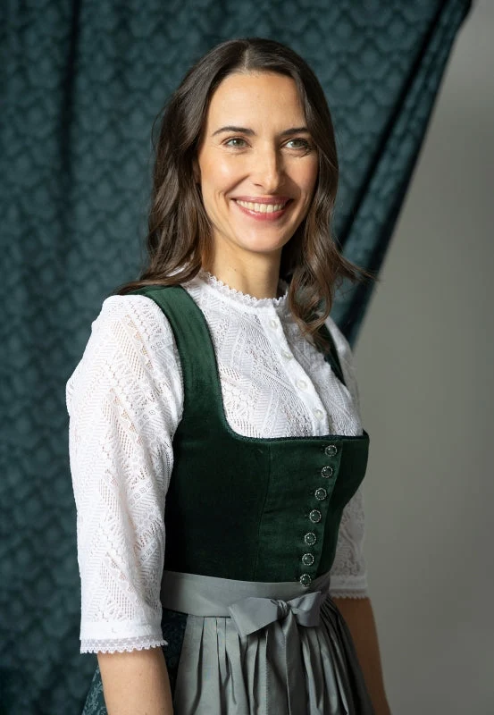 Berwin Lace Dirndl Blouse 3/4 Sleeve "Hilde" white