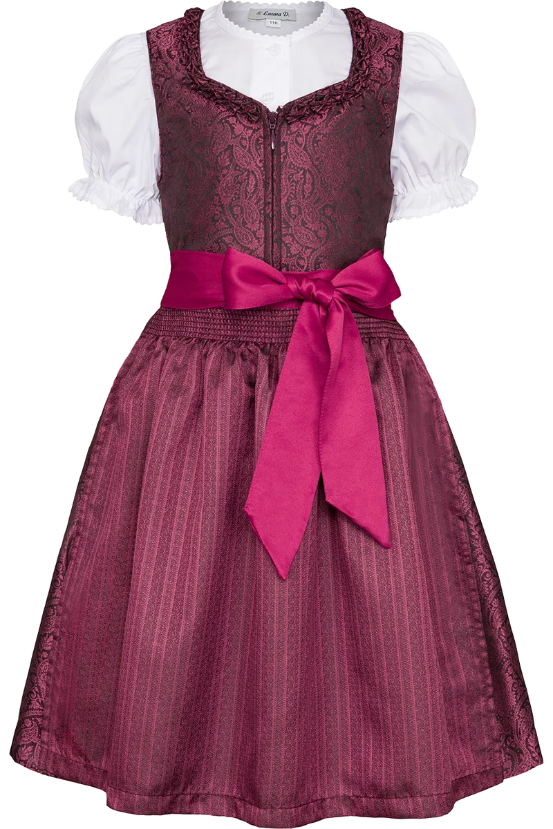 Kinderdirndl mit Blumenmuster und Froschgoscherl